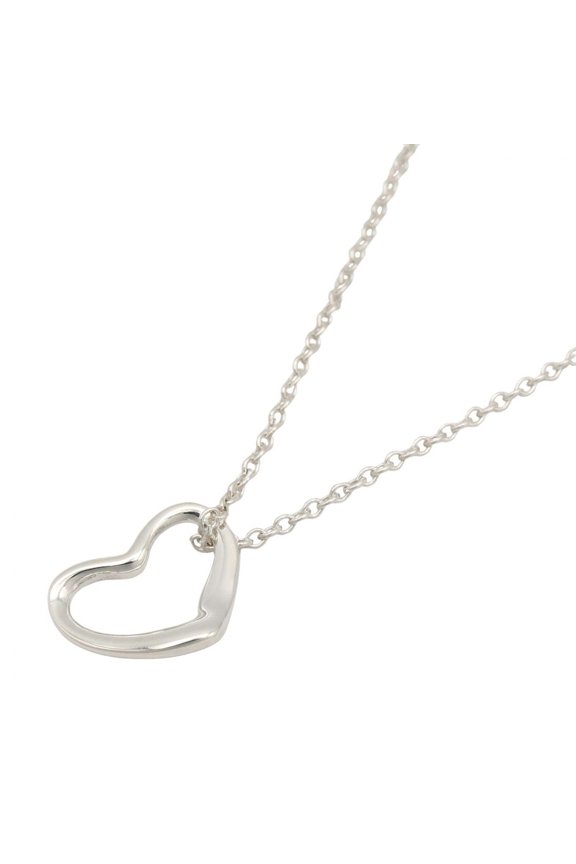Pre-Owned Tiffany & Co. Open Heart SM Necklace, Sterling Silver 925, Women's Jewelry, Tone