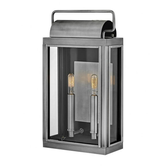 2844AL-Hinkley Lighting-Sag Harbor - 2 Light Medium Outdoor Wall Lantern in Traditional and Coastal Style - 9 Inches Wide by 16.5 Inches High-Antique