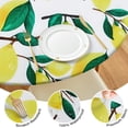 thumbnail image 4 of Yellow Lemon Fruit Branches White Pattern Round Fitted Tablecloth with Elastic Edge,Dining Table Cover Waterproof,Outdoor Round Tablecloth for Camping,Dining,Indoor and Outdoor, 4 of 7
