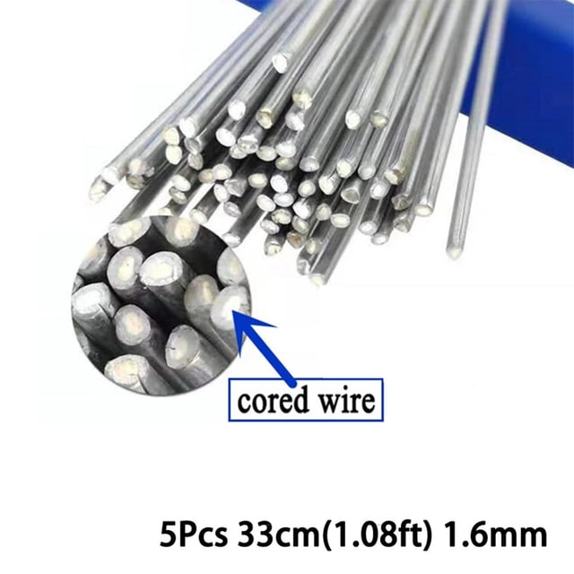 BTOER 5Pcs Welding Rods Flux Cored Wire Strong Protection Aluminum For High Thermal Conductivity 1.6mm 2.0mm 330mm 500mm Welding Tool