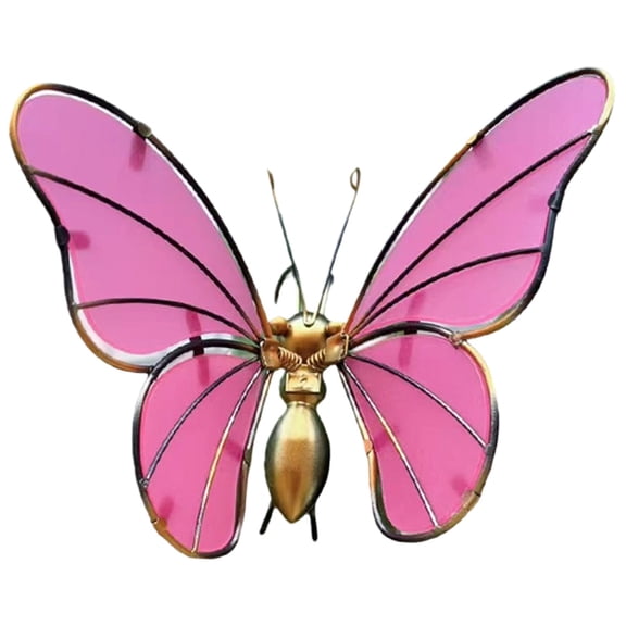 Metal Butterfly Decorations, Outdoor Hanging Metal Butterfly Decor for Wall Garden Fence, Blue Green Tan Color Weather-Resistant Art for Patio Yard, Plant Pot & Night Garden Decorations
