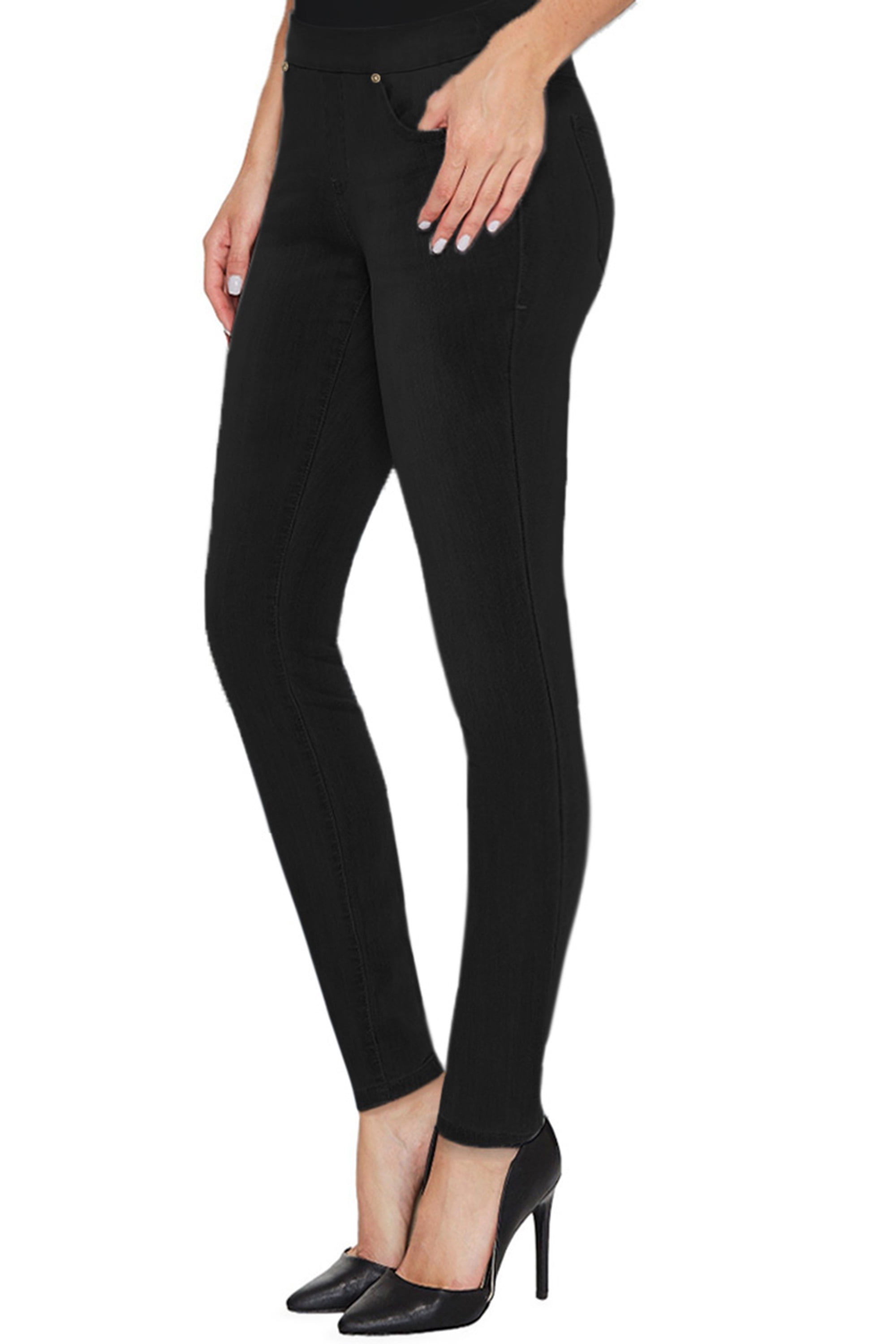 women's black stretch skinny trousers