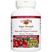 Natural Factors CranRich, Super Strength Cranberry Concentrate, Antioxidant Supplement for Urinary Tract Support, Non-GMO, 90 Softgels