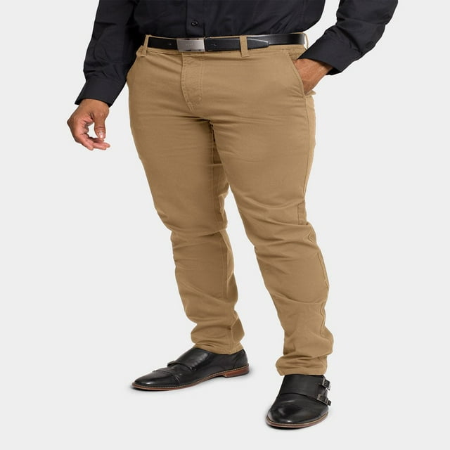 CHOK Pantalon Chino Basique Décontracté Ajusté Extensible DL1250 - Kaki - 36/30