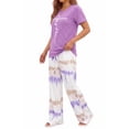 thumbnail image 2 of Fantaslook Womens Pajamas Sets Crewneck Short Sleeve Printed 2 Piece Outfits Set Tie Dye Casual Loungewear with Pockets, 2 of 8