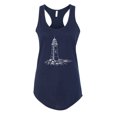thumbnail image 2 of Wild Bobby Classic Coastal Lighthouse Cove Women Racerback Tank Top, 2 of 5