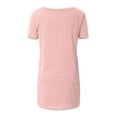 thumbnail image 5 of CHOK Hauts pour Femmes T-Shirts à Manches Courtes pour Femmes Liquidation Couleur Unie Grande Taille Tendance Été Coupe Décontractée T-Shirts Chemises Décontractées Col Rond Chemises Fluides Blouses Hauts Noir G, 5 of 5