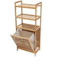 thumbnail image 5 of Wuzstar 3-Tier Bamboo Laundry Hamper Floor Stand Laundry Cabinet Organizer with Tilt Out Basket Clothes Bag, 5 of 11
