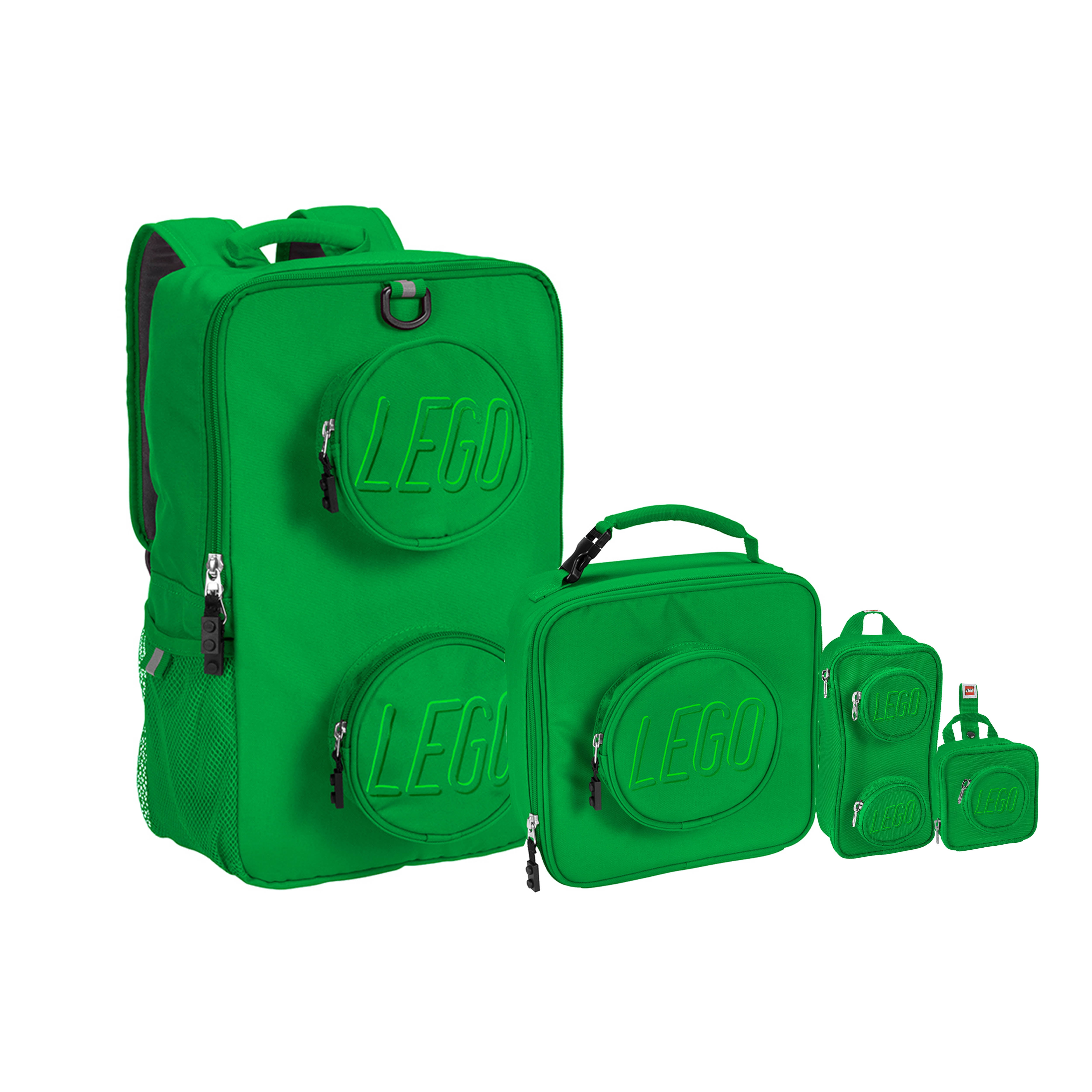 LEGO® Brick Backpack, Lunch, Mini Backpack & Pouch 4 Piece Set Green