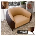 thumbnail image 5 of LeisureMod Single-Seater Sofa Modern Accent Armchair Upholstered In Vegan Leather With Metal Legs And Foam Filled Seat for Living Room Opula Series in Brown, 5 of 13