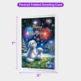 thumbnail image 5 of Happy New Year Maltese Family Cheer Winter Midnight Firework 5x7in Folded Greeting Card Maltese Dog Lover Gifts Idea Single Note Card with Envelope - 02025, 5 of 5