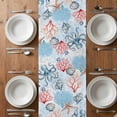 thumbnail image 6 of Blue Ocean Table Runner - 70 Inch Long, Kitchen Dining Table Runner Dresser Scarves, Summer Coastal Beach Nautical Octopus Corals Farmhouse Decor for Coffee Tables Wedding Party Banquet, 6 of 8