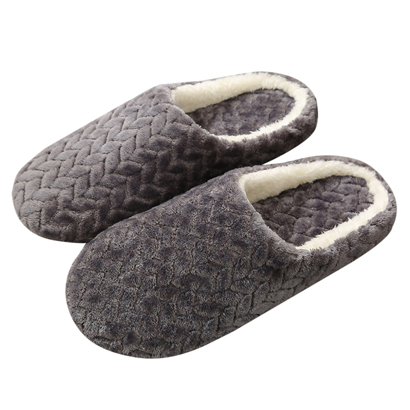 Women Men Winter Slippers Warm Fluffy Fleeces Soft Bottom Indoor Slip-on Flats Couple Casual Shoes - image 3 of 4