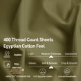 thumbnail image 4 of Superior 3-Piece Modern Sage Egyptian Cotton Sheet Set, Twin, 4 of 8