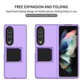 thumbnail image 2 of SaniMore for Samsung Galaxy Z Fold 3 7.6 inch Slim Case, Military Grade Shockproof Hard PC Cover Built-in Invisible Folding Bracket Kickstand Thickened Lens Frame for Samsung Z Fold 3, Purple, 2 of 10