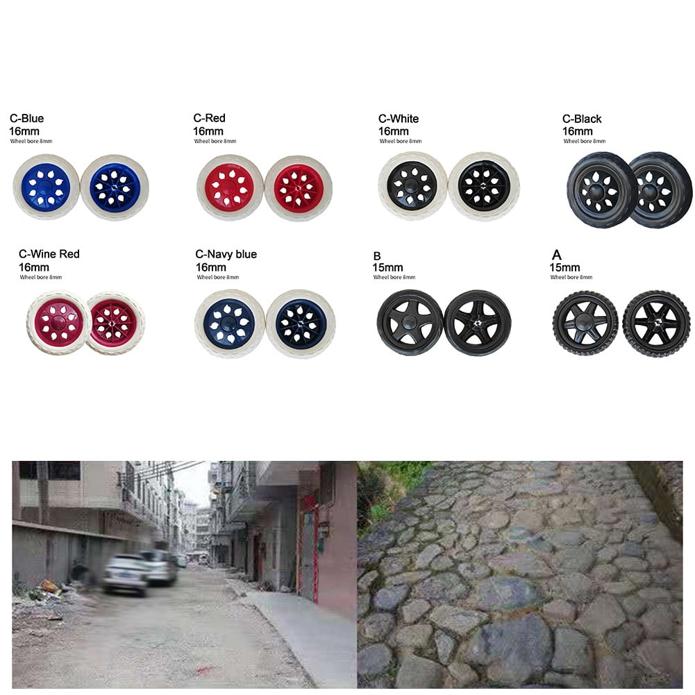 BTOER 2 Pieces Rubber Caster Wheelbarrow Replacement Wheel For Wagon Hand Truck Mower Cart Replacement Tire Luggage Wheel