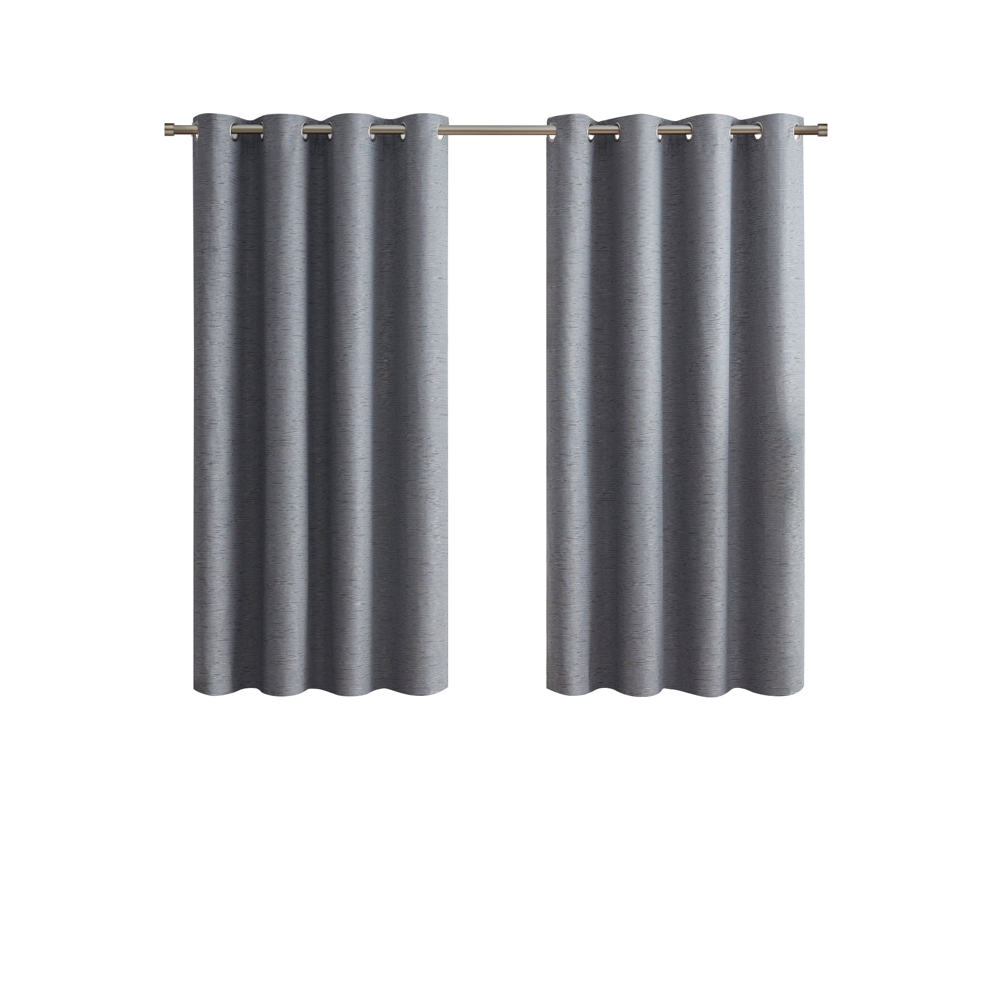 Eclipse Auden Traditional Grey Grommet Blackout Single Curtain Panel, 52" x 63"
