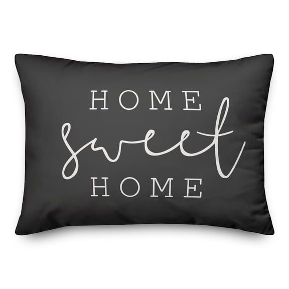 Creative Products Home Sweet Home Thin Script Black and White 14x20 Indoor / Outdoor Pillow