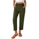 thumbnail image 2 of Pincandy Women's Solid Color Elastic Waist Pockets Linen Blend 9-Point Pants, Casual & Daily Wear, 2 of 7
