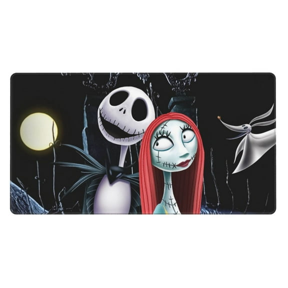 Extra Large Gaming Mouse Pad Non-Slip Rubber The Nightmare Before Christmas Mousepad with Stitched Edges Desk Pad Mat for Office Home 15.8x29.5 in