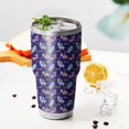 thumbnail image 3 of 30oz Dark Blue Cartoon Unicorn Rainbow Pattern Tumblers Stainless Steel Tumbler with Lid and Straw,Vacuum Insulated Double Wall Travel Tumbler Cups Mug with Cleaning Brush for Coffee,Tea, 3 of 7