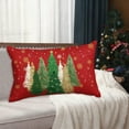 thumbnail image 4 of Christmas Tree Pillow Covers 12x20 Inch,Watercolor Christmas Decorations Pillows Decorative Throw Pillows Stars Xmas Lumbar Cushion Case for Home Decor Couch Winter Holiday(Red), 4 of 7