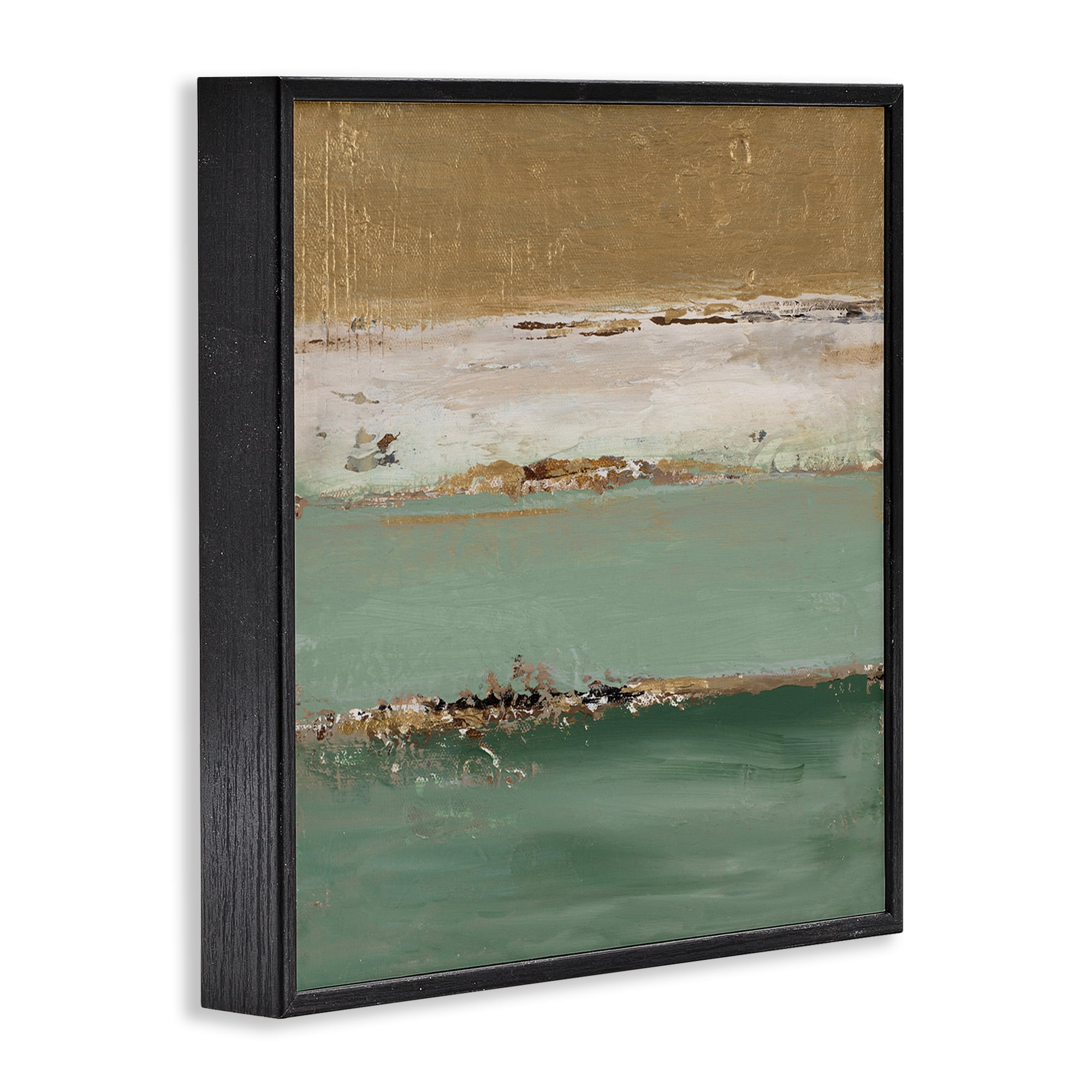 Stupell Industries Glam Streaked Gradient Abstract Painting Black Framed Art Print Wall Art, 17 x 17