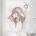 thumbnail image 1 of Zodiac Tapestry, Horoscope Taurus with Bull on Grungy Prediction Graphic Design, Fabric Wall Hanging Decor for Bedroom Living Room Dorm, 5 Sizes, Brown Beige, by Ambesonne, 1 of 1