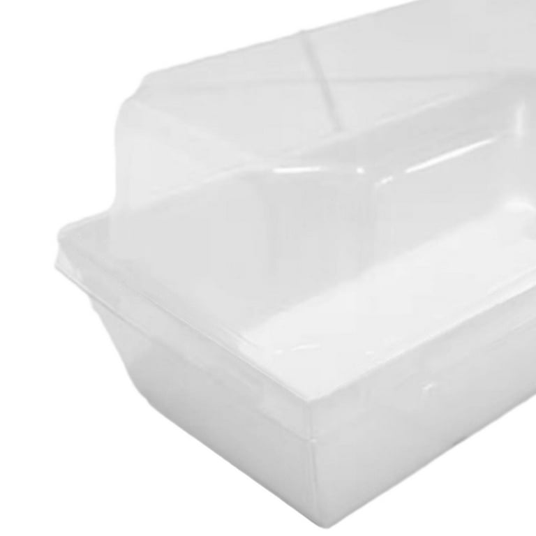 50 Pieces Food Box to Go Boxes with Clear Lid Food Container Bakery Take Out Containers Cake Boxes Packaging Box Household for Cake Bread Short, White