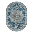 thumbnail image 3 of Unique Loom Nyla Collection Area Rug - Smile (4' x 6' Oval Blue/Light Blue), 3 of 7