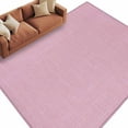 thumbnail image 2 of Pink 6x9 Area Rugs, Farmhouse Burlap Solid Pink Color Modern Linen Texture Non-Skid Rubber Backing Large Rectangle Rugs - Living Room Bedroom Home Office, Indoor Floor Mat Carpets Washable Rug, 2 of 9