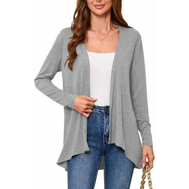 Witsmile Women's Lightweight Open Front Cardigans Long Sleeve Soft Casual Drape Fall Cardigan