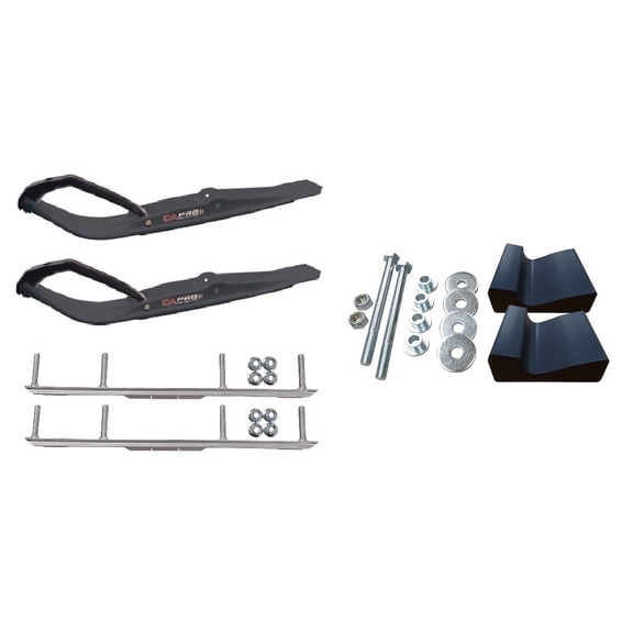 C&A Pro Black Razor Snowmobile Skis w/ 4.5" Shaper Bars Complete Kit 2021  Ski-Doo Summit / Freeride