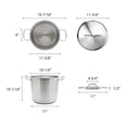 thumbnail image 5 of - 16 qt. Stainless Steel Stock Pot with Lid - Heavy Duty Induction Large Stock Pot Stew Cookware for Simmering Soup Canning Soup Pasta VegetableOven Safe Induction Ready, 5 of 5