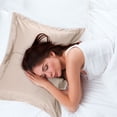 thumbnail image 3 of PiccoCasa Piccocasa Fundas de Almohada de Satén Sedoso 2pcs 20x26 pulgadas Color Beige Claro, 3 of 7