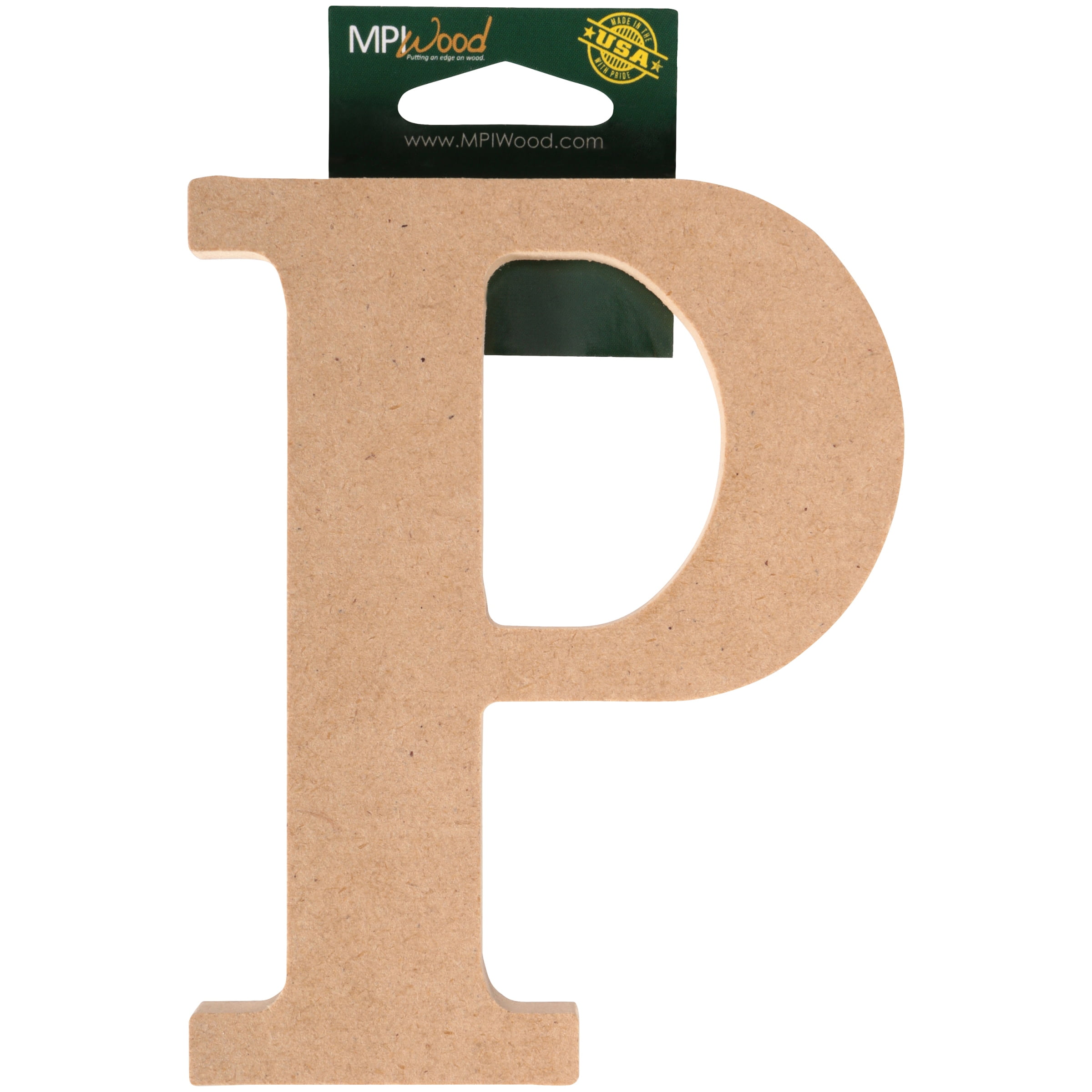 Unfinished Wood 5" Classic Font Letter P