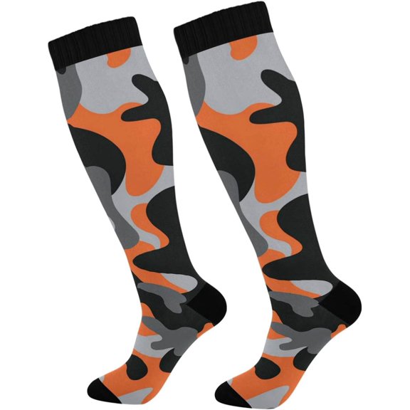 GZHJMY Camouflage Compression Socks, Women Men Long Stocking (20-30mmHg), Travel Knee High Stockings for Athletic Sports,Running,Cycling,Nursing
