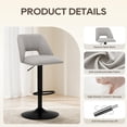 thumbnail image 2 of Taburetes de bar COLAMY, 6 unidades, giratorios, ajustables, tapizados, color gris, 2 of 7