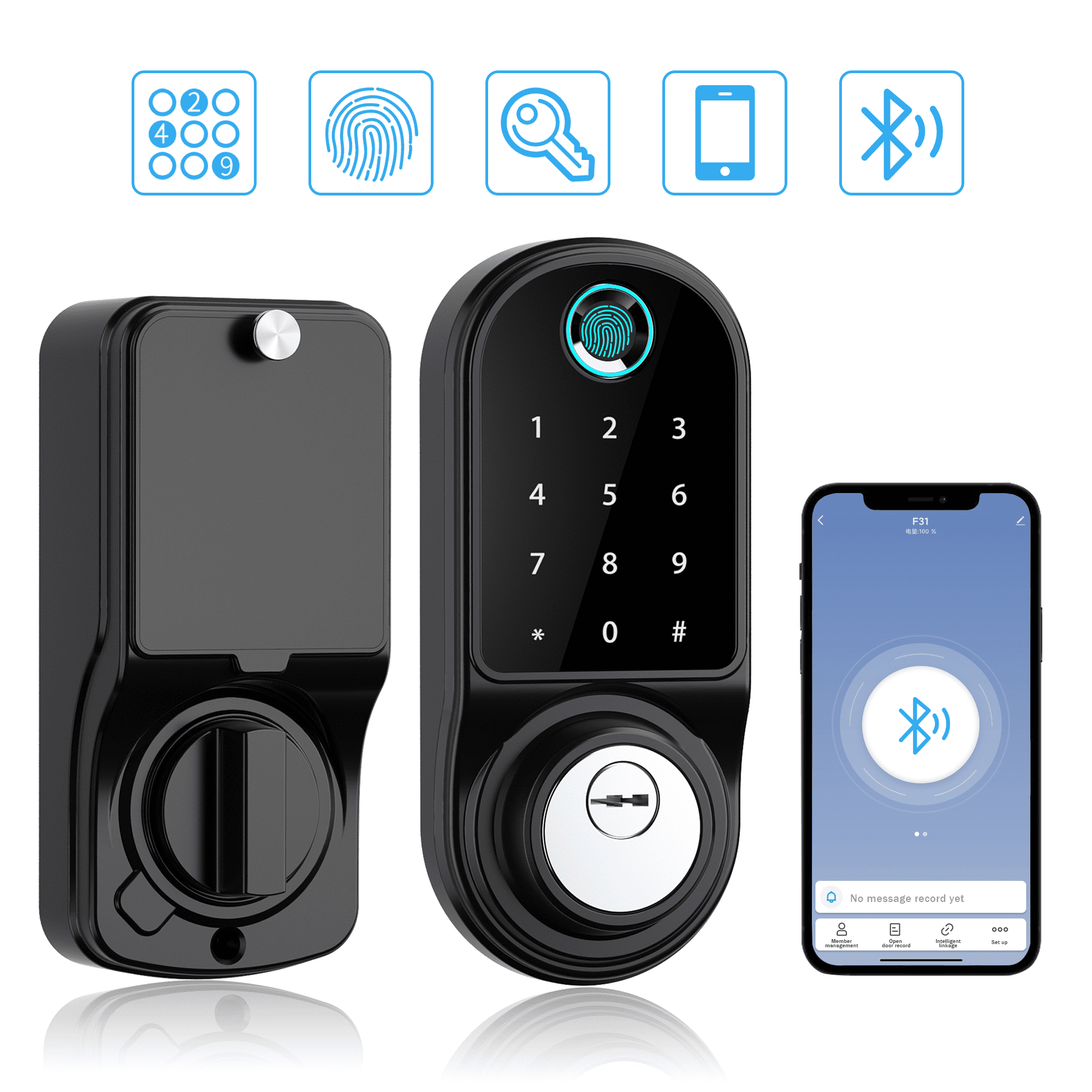 Smart Lock, Keyless Entry Smart Door Lock with Keypad Touch Screen, 4