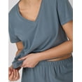thumbnail image 5 of Hanes Originals SuperSoft Comfywear Women's Pajama Set, Loungewear T-Shirt & Sleep Shorts Stargazer Grey/Stargazer Grey S, 5 of 6