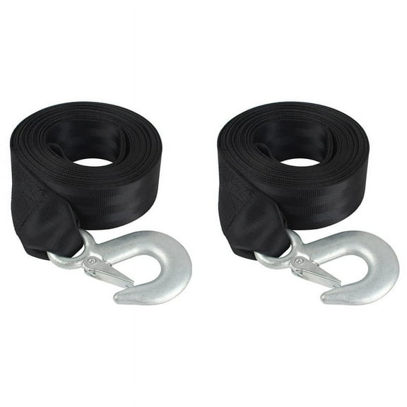 2X Boat Trailer Winch Strap Replacement with Hook for Boat, Fishing Jet Ski,Towing Replacement Securing Tie Down Marine,2 x Boat Winch Strap,black