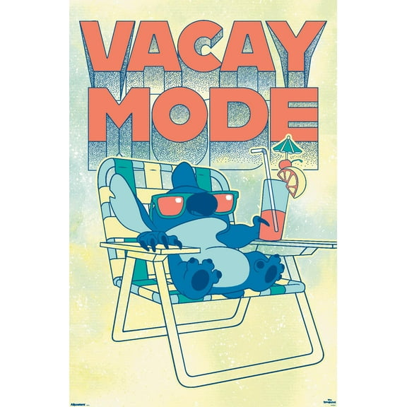 Disney Lilo and Stitch: Beach Vibes - Vacay Mode Wall Poster, 22.375" x 34"