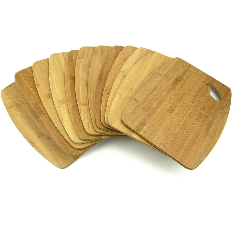 (Set of 12) 15X11 Round Edge Bulk Plain Bamboo Cutting Board | for Customized, Personalized Engraving Purpose | Wholesale Premium Bamboo Board