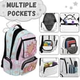 thumbnail image 5 of Bulopur 17 Inch 4-in-1 Backpack Set Pink Ice Cream Capybara Print School Bag with Lunch Bag, Water Bottle Sleeve and Pencil Case for School, 5 of 7