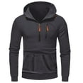thumbnail image 4 of XIAONU Mens Hoodies Long Sleeves Drawstring Half Zip Pullover Hooded Sweatshirt Kangaroo Pocket Solid Color Trendy Hoodie Streetwear, 4 of 4