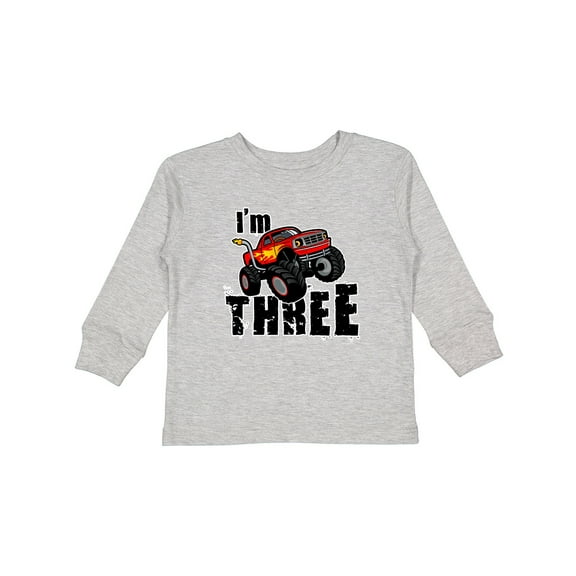 Inktastic Monster Truck 3rd Birthday Boys or Girls Long Sleeve Toddler T-Shirt