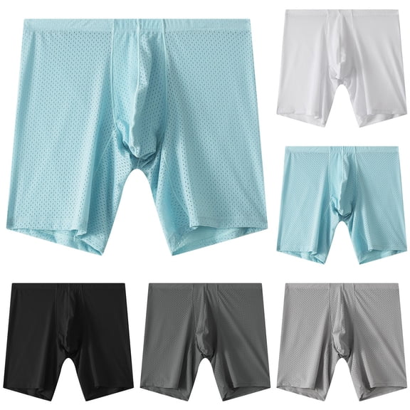 Bixock Boxer Briefs for Men Underwear Mesh Breathable Solid Color Quickly Dry Sport Gym Wicking Briefs