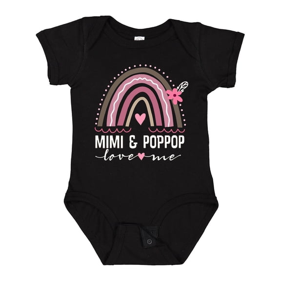 Inktastic Mimi and PopPop Love Me Rainbow Girls Baby Bodysuit