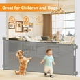 thumbnail image 5 of No-Drill 100” Extra Long Baby Gates Indoor Extra Long Retractable Pet Gates for Doorways No Drilling Retractable Dog Gates for The House Outdoor Retractable Gates for Dogs with 2 Sets of Sticky Mount, 5 of 14