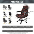 thumbnail image 6 of FKELYI Office Chair Cover Computer Chair Covers Removable Chair Protector Slipcover Stretch Fabric Boss Chair Covers for Home Office, Retro Red Rose Print, Small, 6 of 6